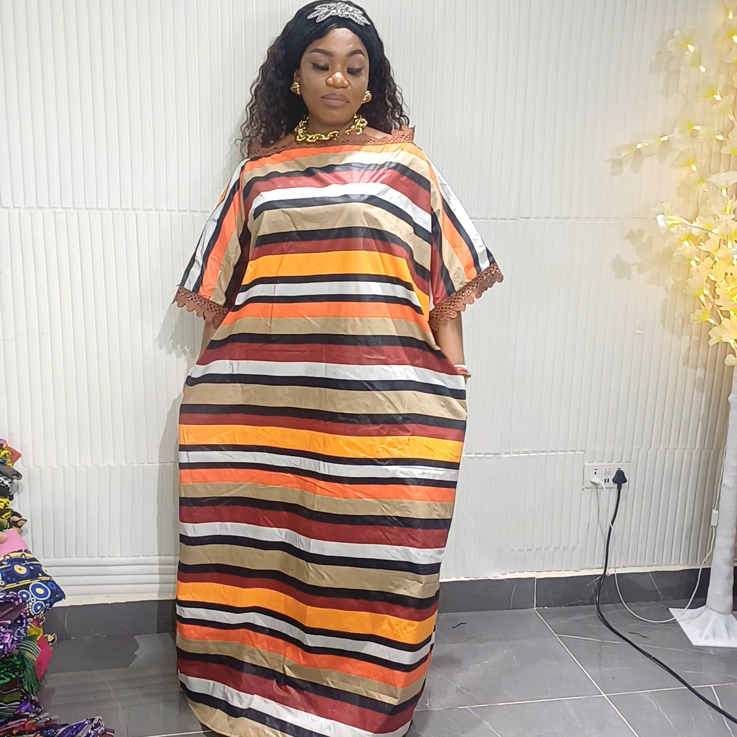 Royal Wave Lace Bubu Dress