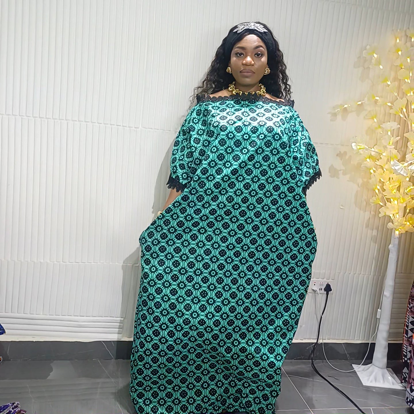 Royal Wave Lace Bubu Dress