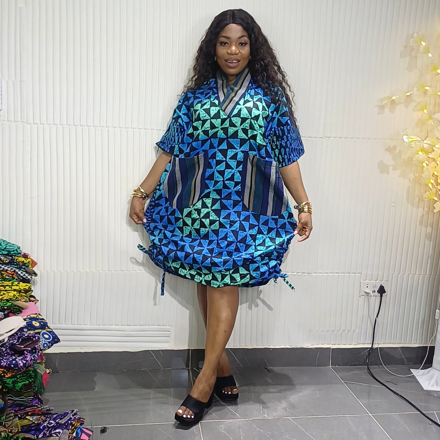 Luxury Ankara with Aso-oke pockets
