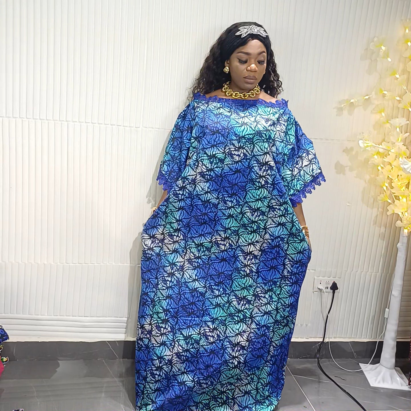 Royal Wave Lace Bubu Dress