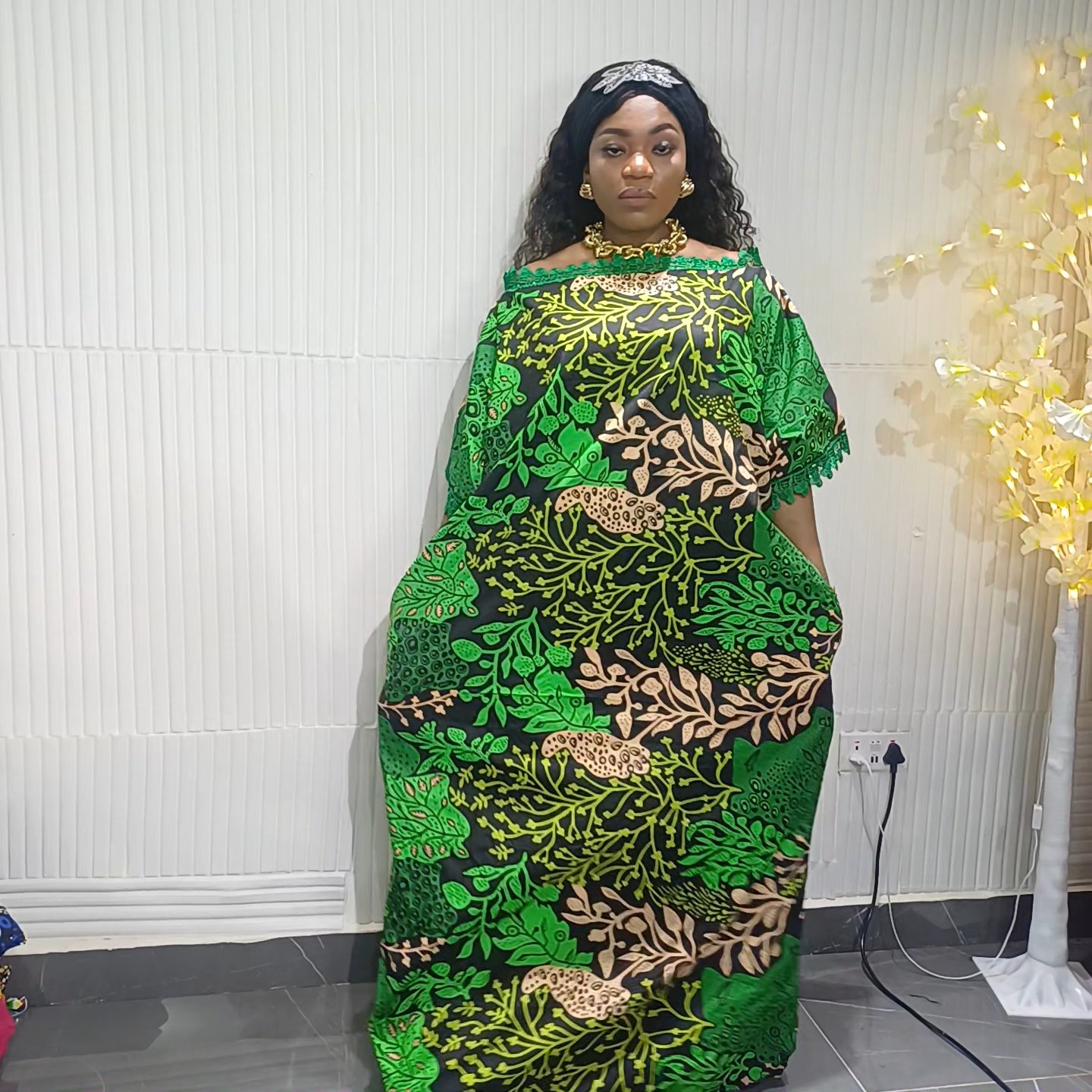 Royal Wave Lace Bubu Dress