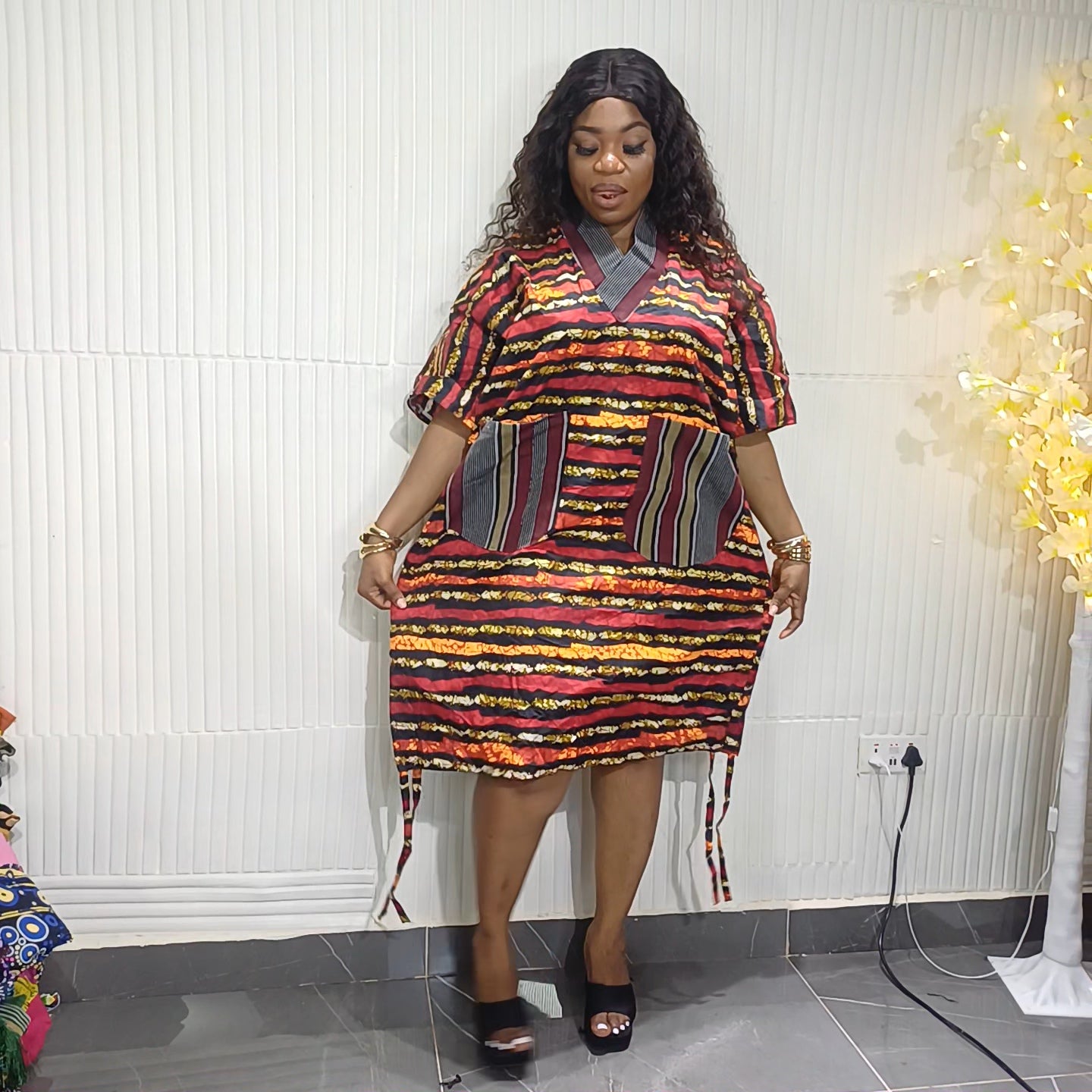 Luxury Ankara with Aso-oke pockets