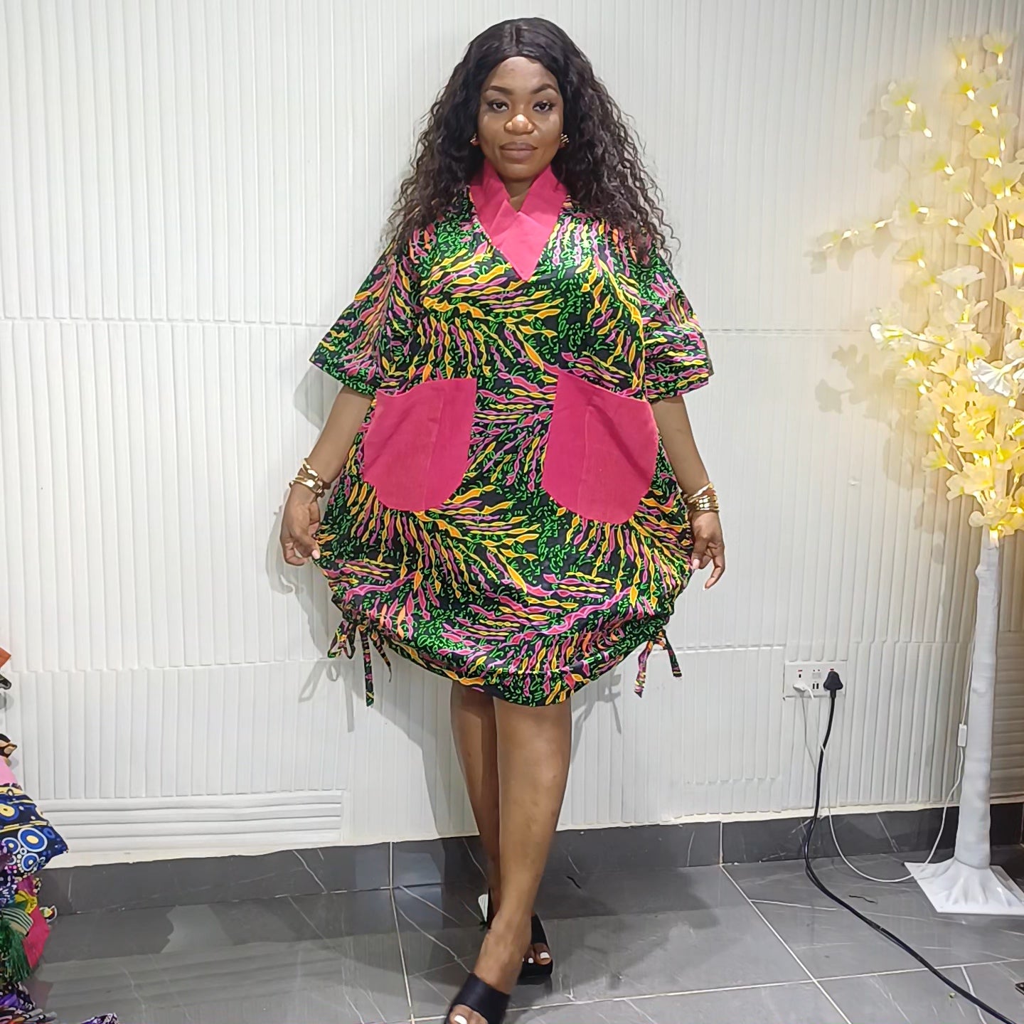 Luxury Ankara with Aso-oke pockets