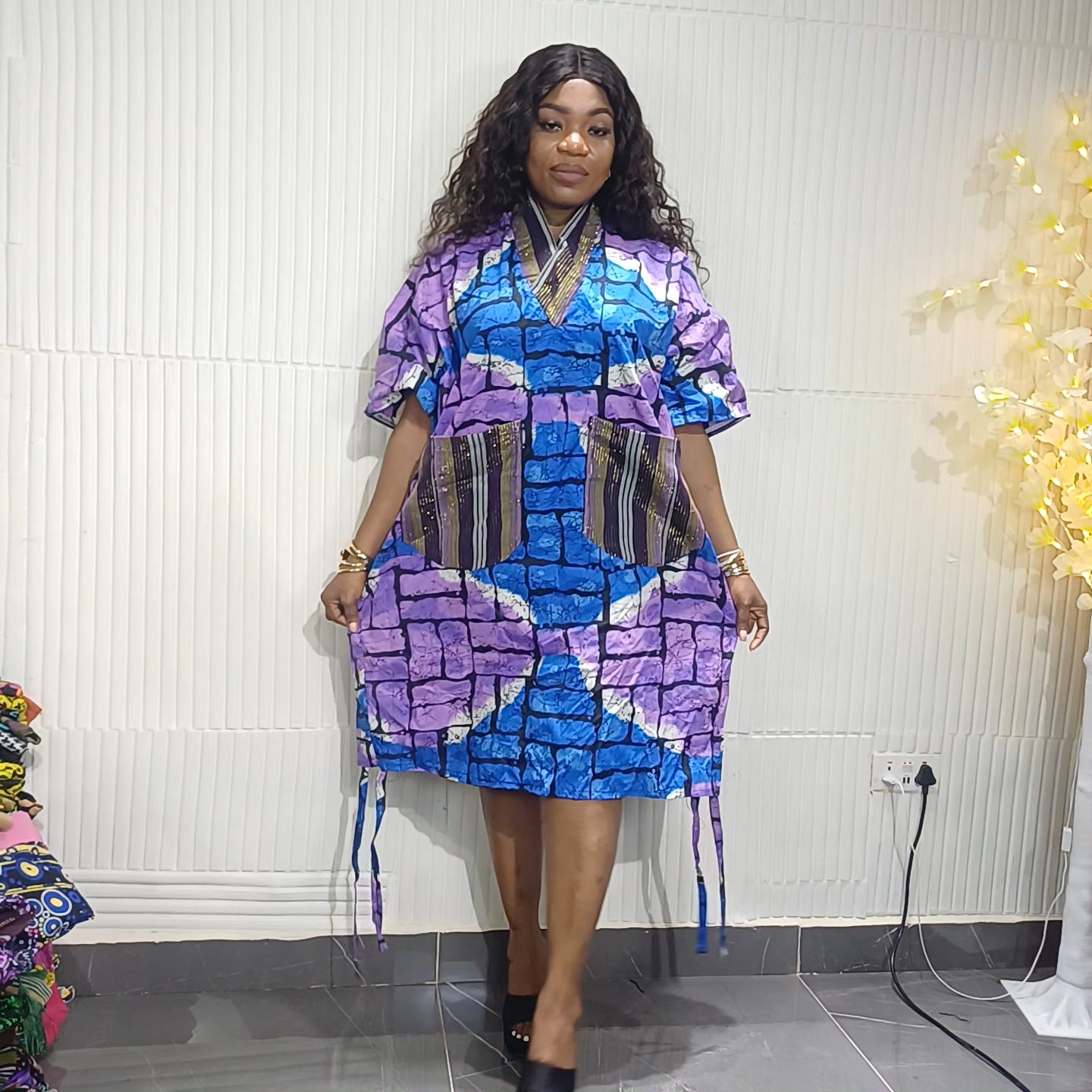 Luxury Ankara with Aso-oke pockets