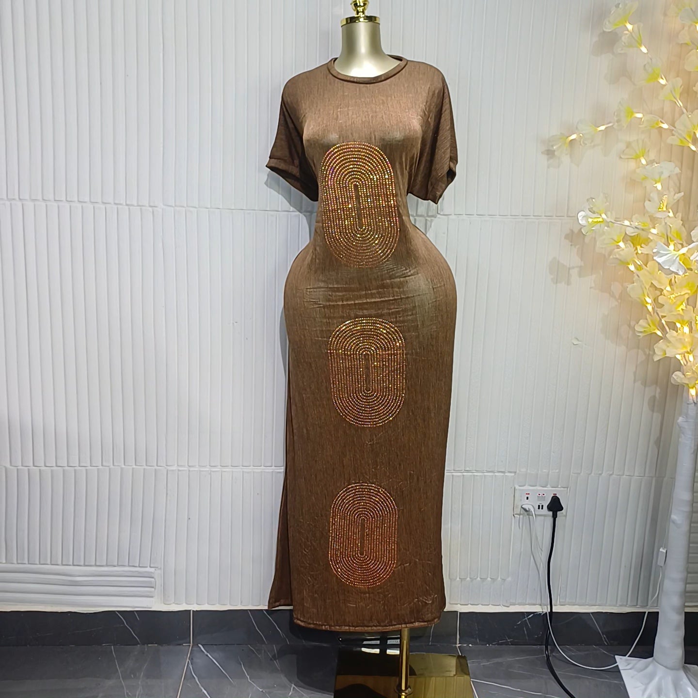 Luxe Rhinestone Maxi Dress