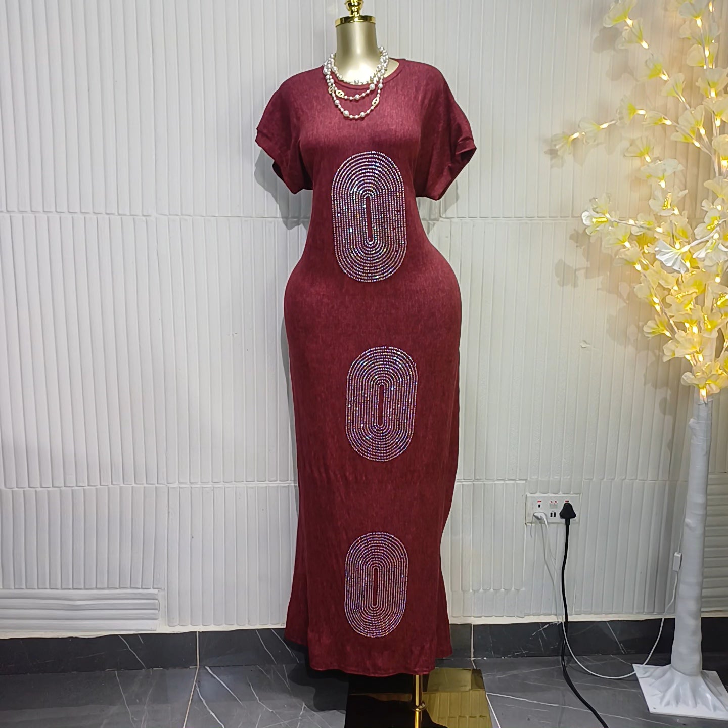 Luxe Rhinestone Maxi Dress