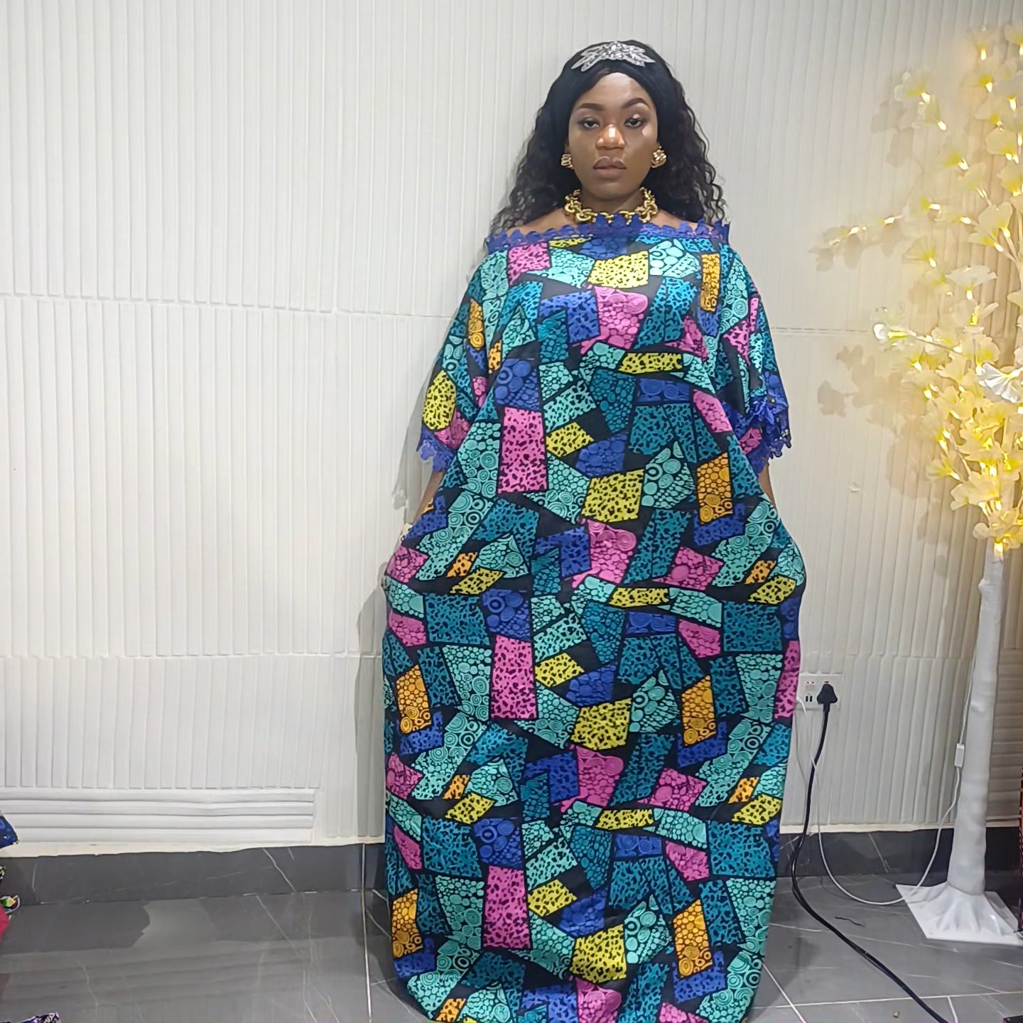 Royal Wave Lace Bubu Dress