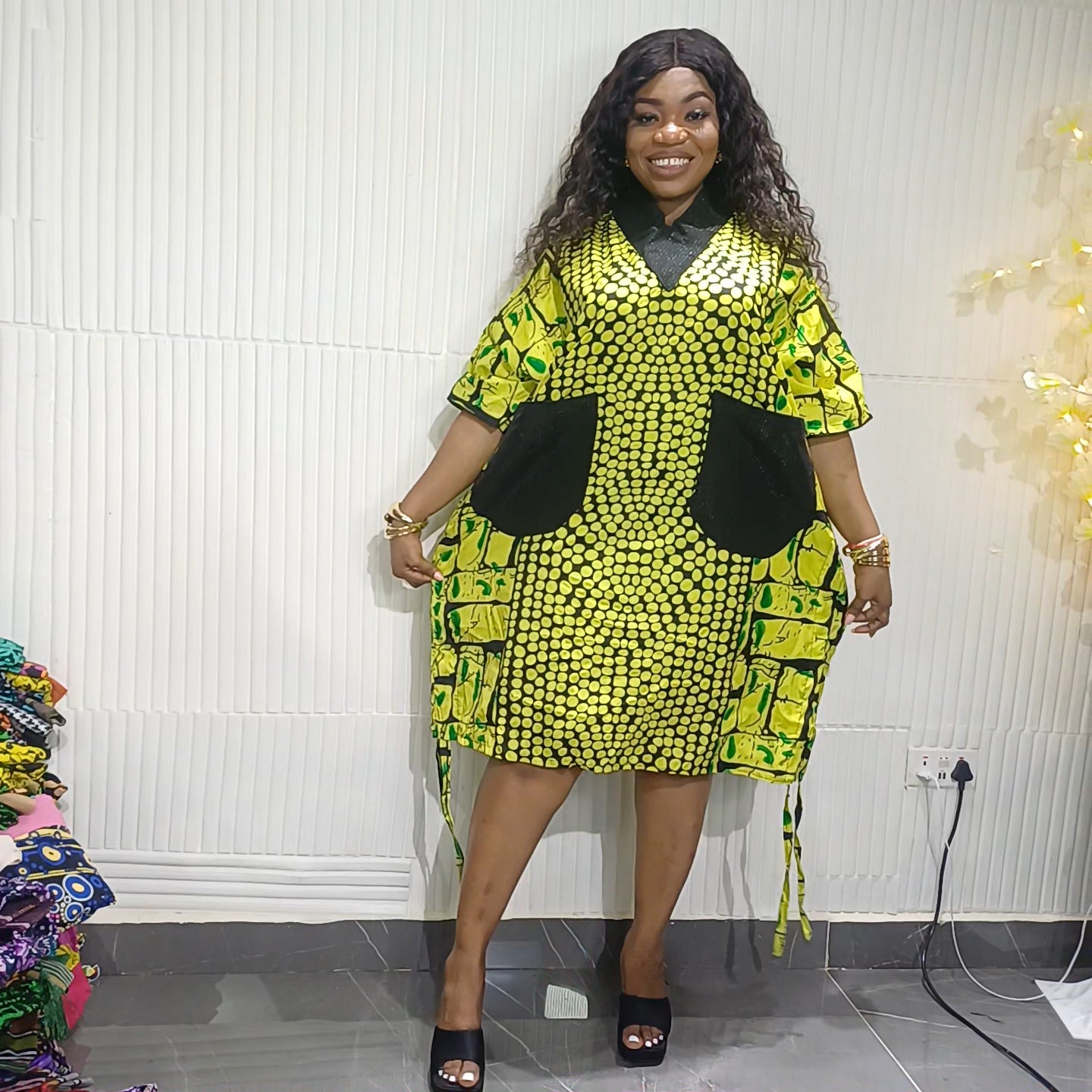 Luxury Ankara with Aso-oke pockets