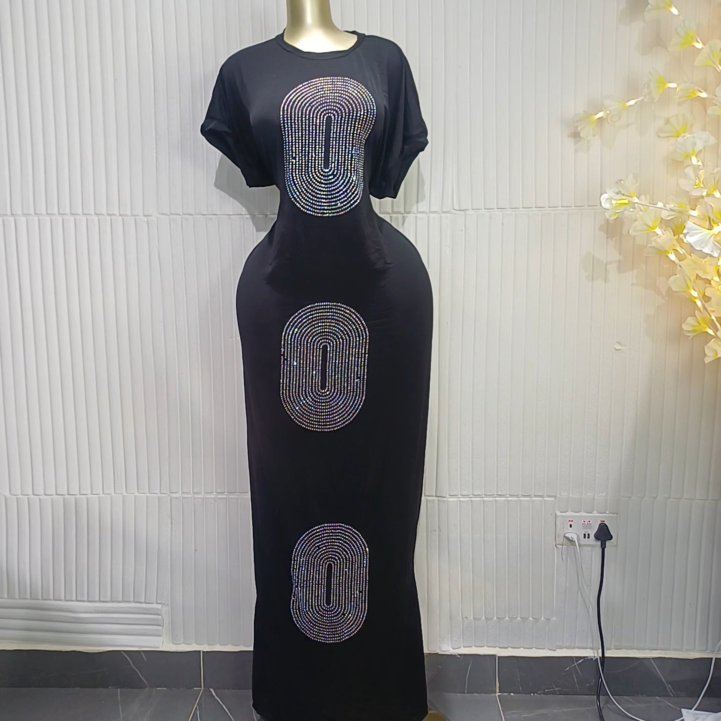Luxe Rhinestone Maxi Dress