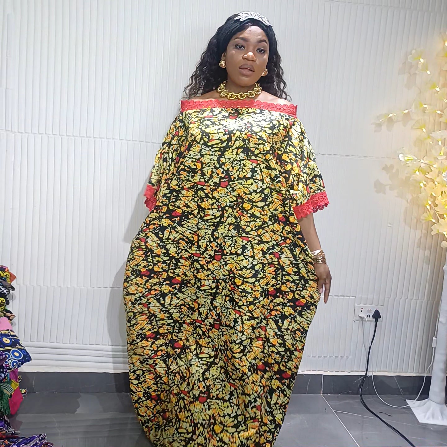 Royal Wave Lace Bubu Dress