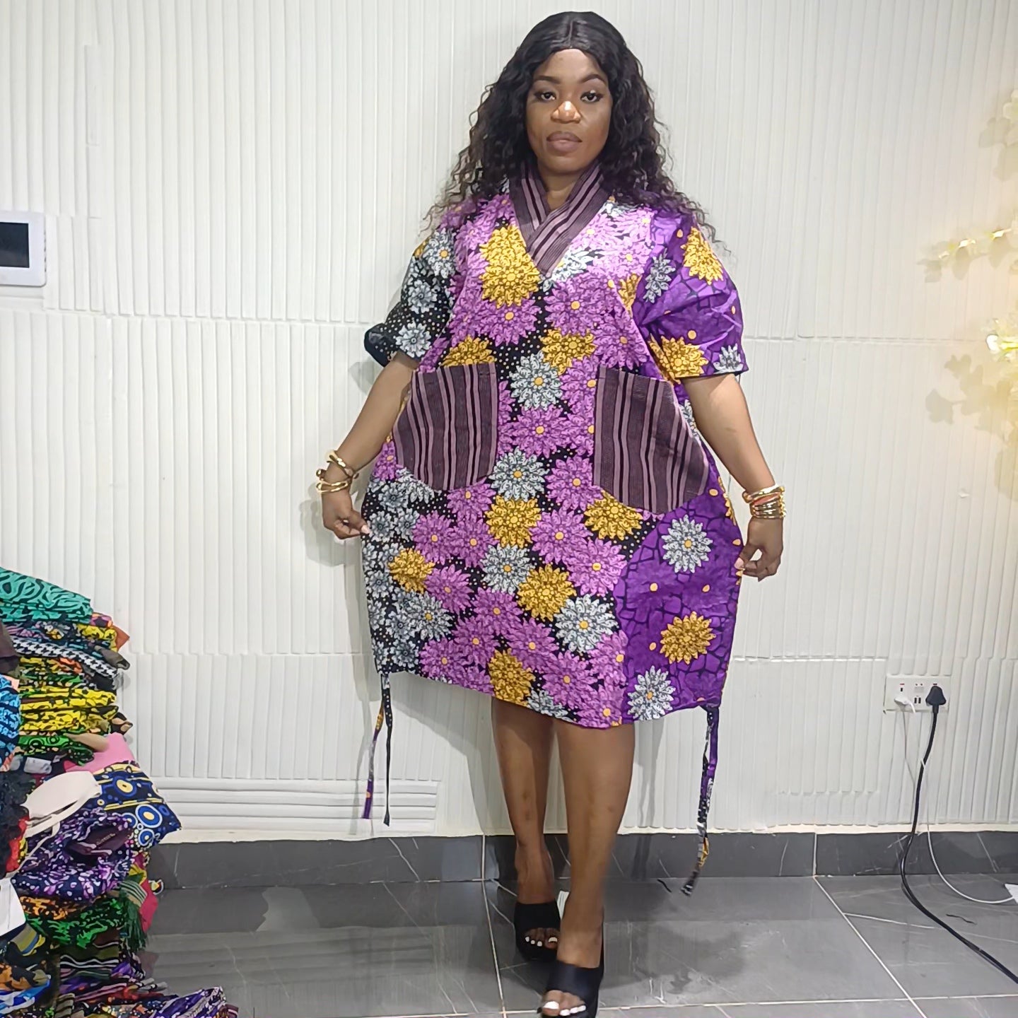 Luxury Ankara with Aso-oke pockets