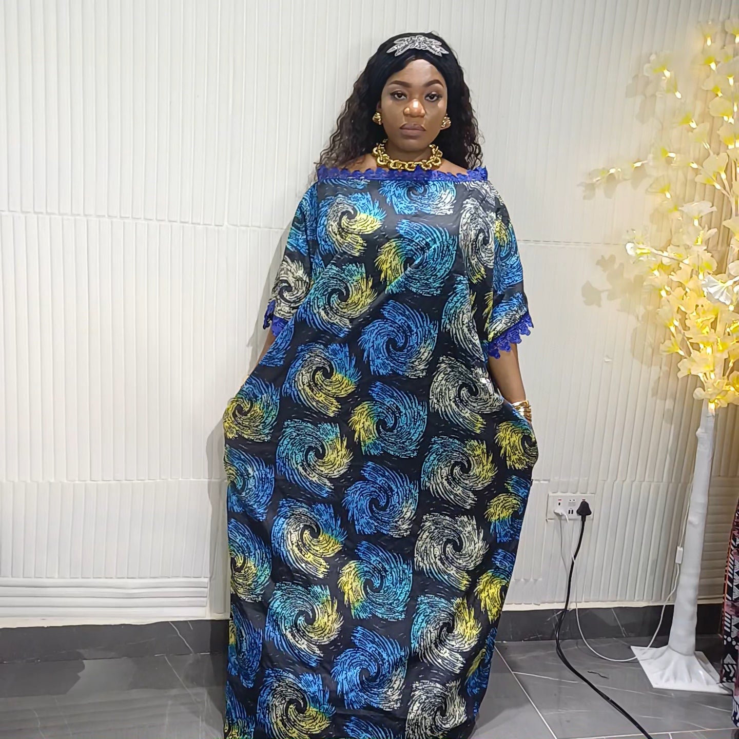 Royal Wave Lace Bubu Dress