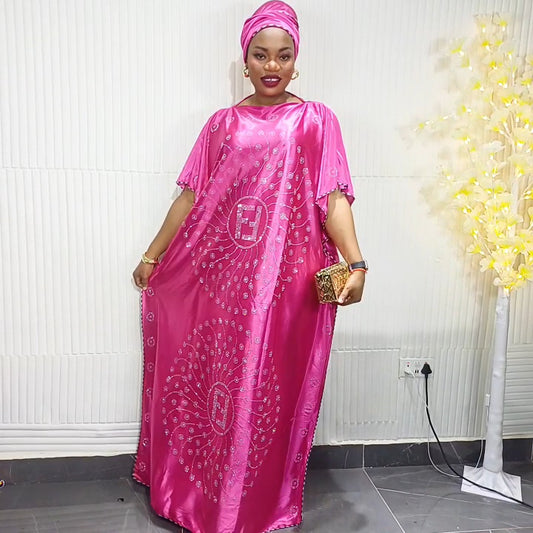 Luxe Silk Crystal Bubu – Pink Radiance ✨