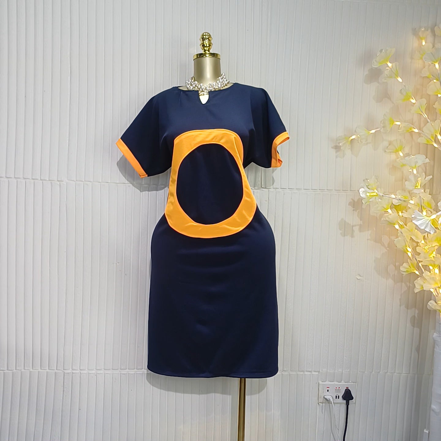Black & Orange Statement Dress