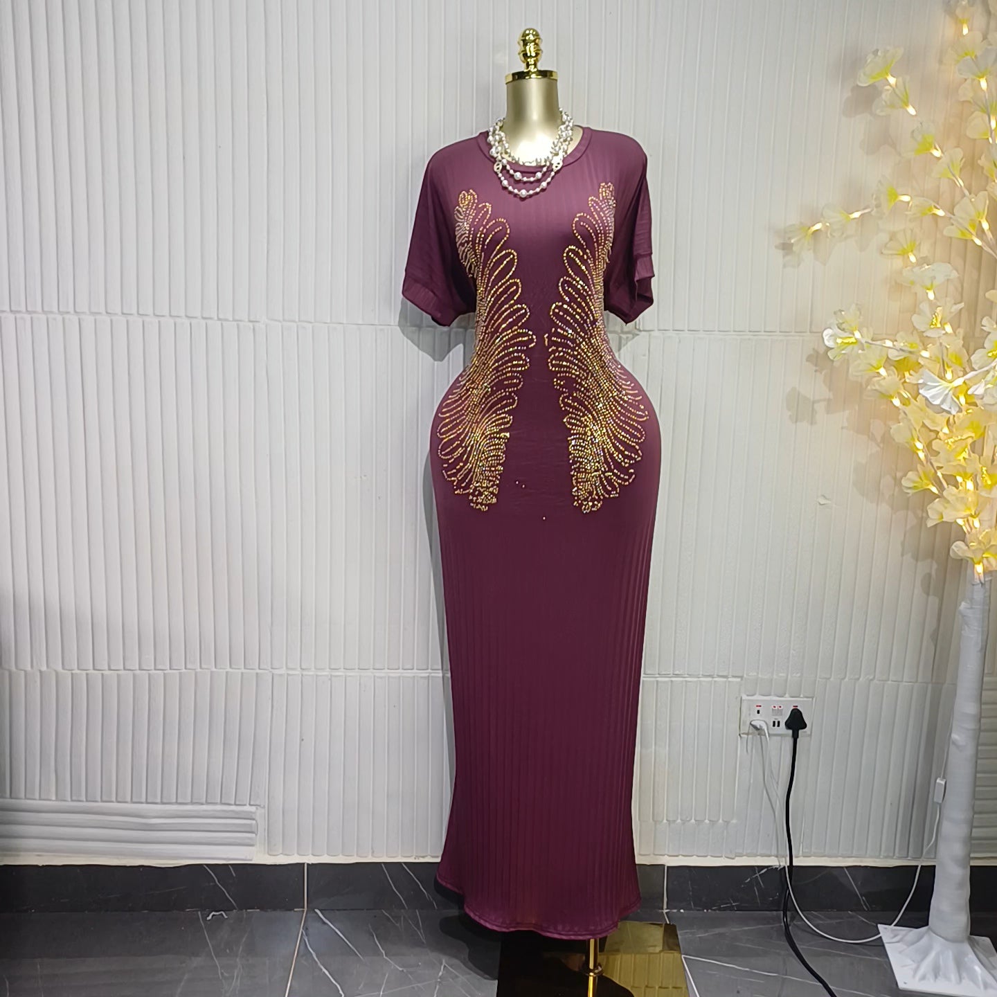 Luxe Rhinestone Maxi Dress