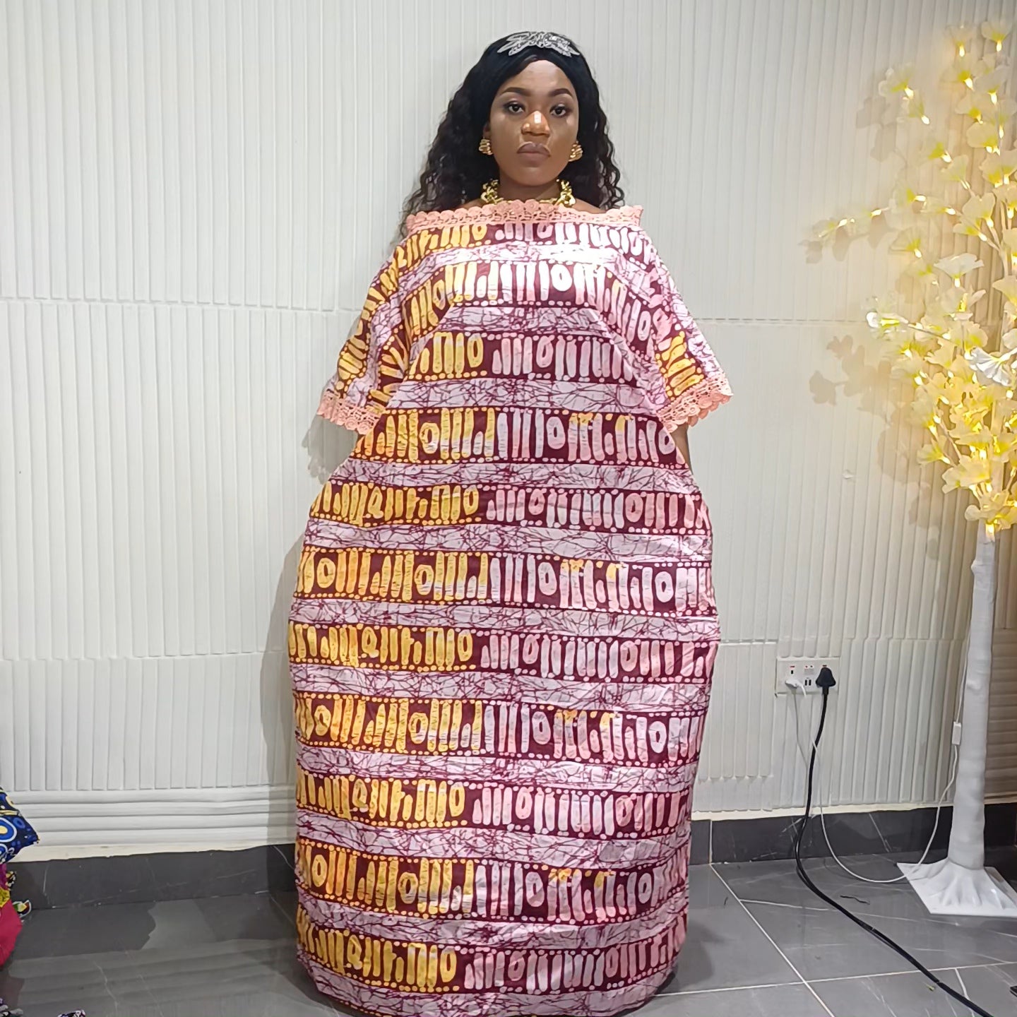 Royal Wave Lace Bubu Dress
