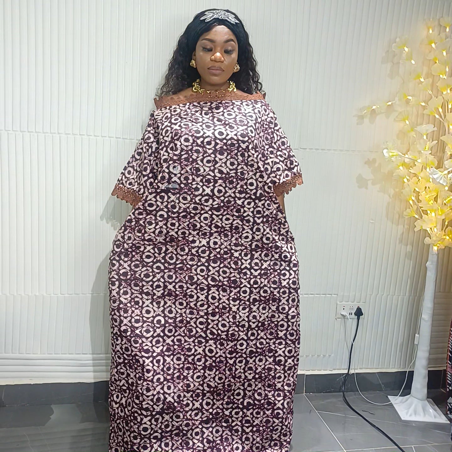 Royal Wave Lace Bubu Dress