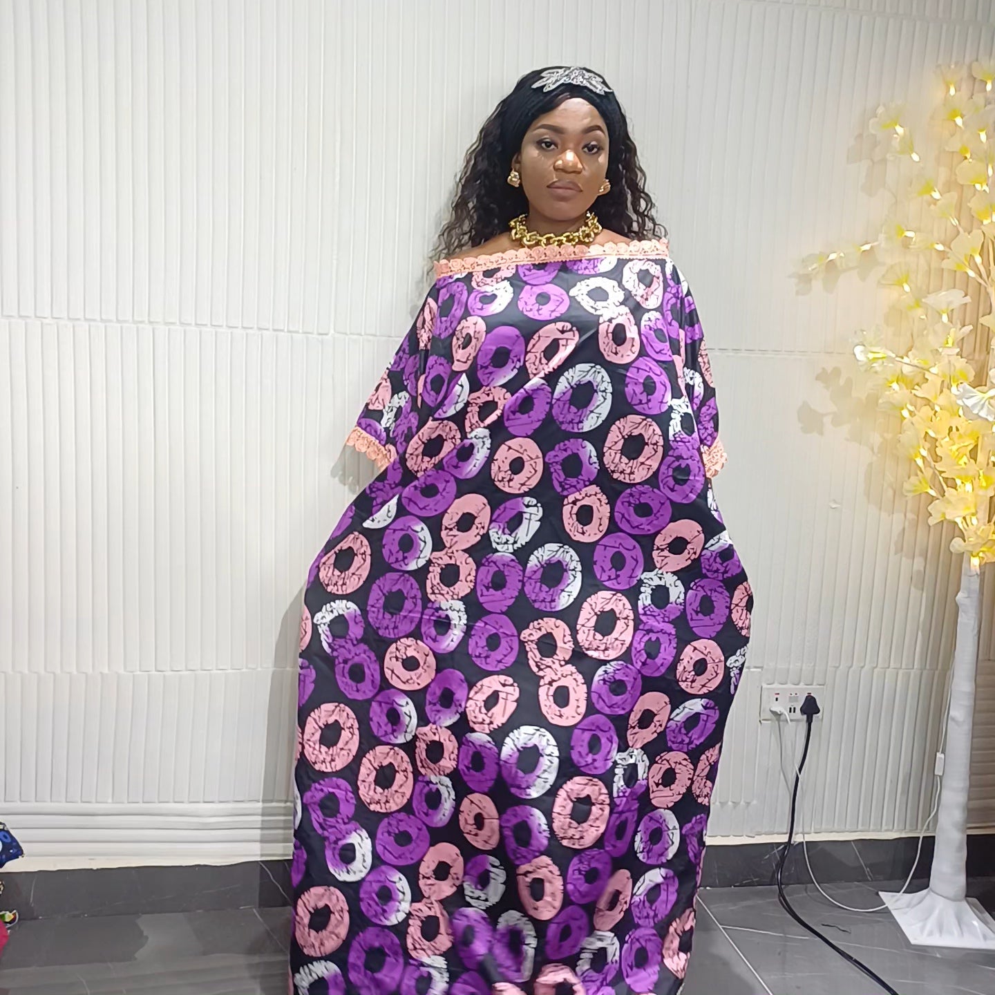 Royal Wave Lace Bubu Dress