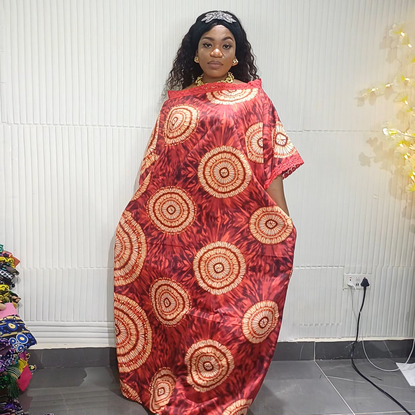 Royal Wave Lace Bubu Dress